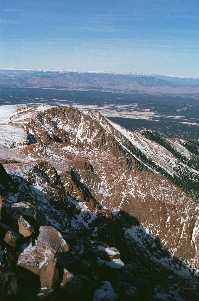 Mountains to the west of Pikes Peak, including the Continental Divide